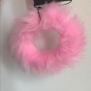 Cotton candy pink faux fur fuzzy bangle